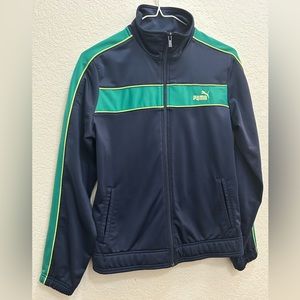 Puma Womens Size M Blue Green Lightweight Athletic Track Jacket .EC